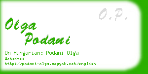 olga podani business card